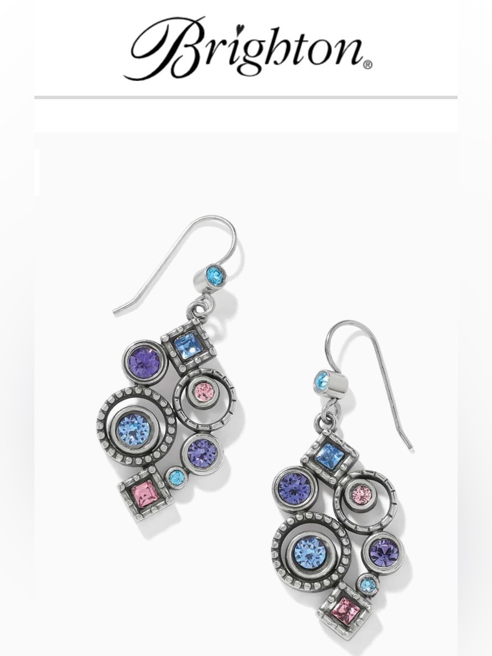 🩵 BRIGHTON HALO ‘NOVA CLUSTER’ Earrings! TANZANITE SWAROVSKI CRYSTAL
